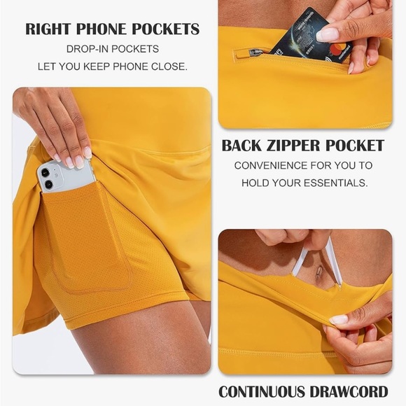 Yellow/orange tennis skirt - Picture 5 of 6